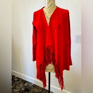 Fun fringed jacket by INC size small. Suade front.